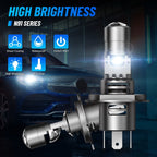 2X H4 LED Headlight Bulbs for NOVSIGHT (6500K, 17000LM)