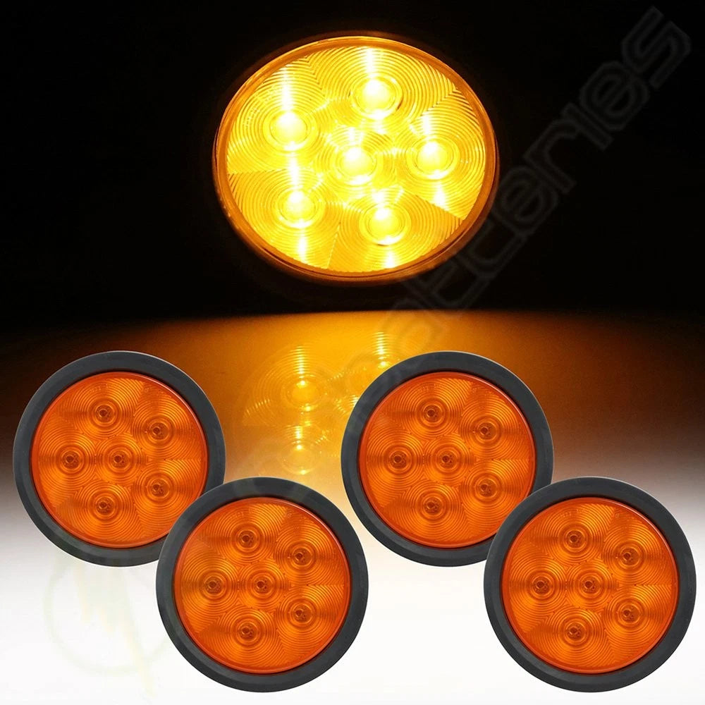 4X 5.2" LED Amber Shell Lights for Various Applications
