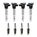 Set of 4 Ignition Coils & Bosch Platinum Spark Plugs for Audi Volkswagen 2.0L