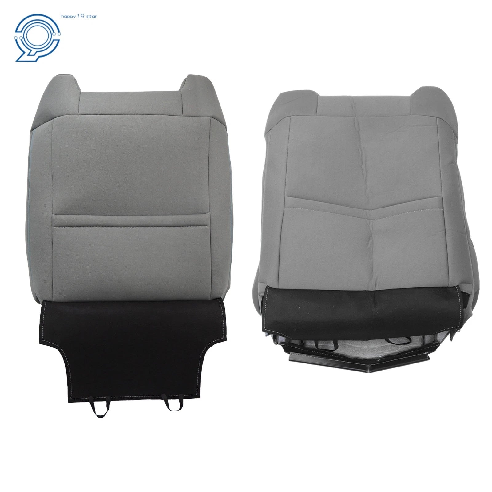 Set of 2 Seat Covers for Toyota Tundra (2014–2021) Cloth Gray/Black