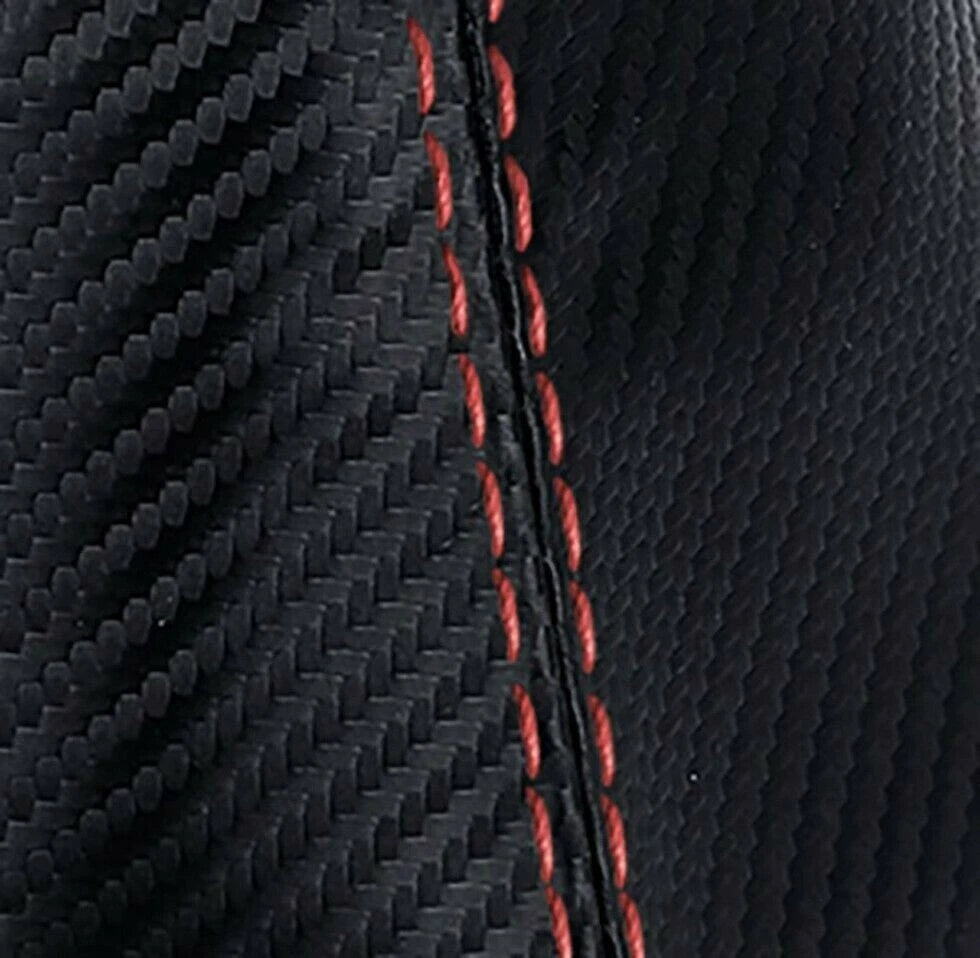 Console Lid Armrest Cover for Cadillac CTS (2015–2019) Carbon Fiber Red Stitch