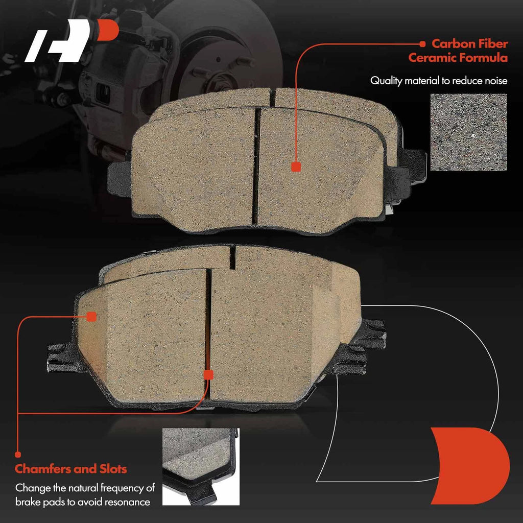 8x Front & Rear Ceramic Brake Pads for Jeep Renegade (2015–2022)