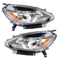 Set of 2 Replacement Headlights for Nissan Sentra (2016–2018) LH+RH Chrome Halogen