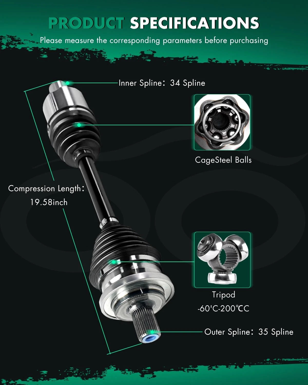 CV Axle for Mercedes-Benz E350 E320 (2004–2009) Front Left AWD 4Matic