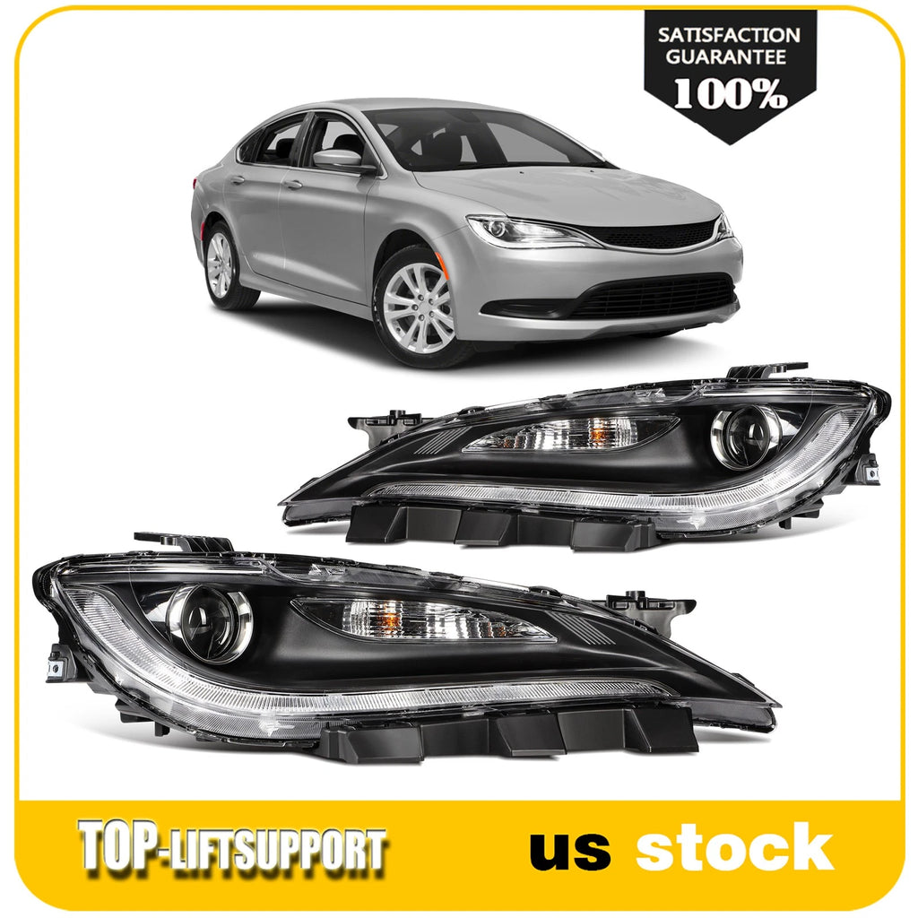 2X Halogen Headlight with LED DRL Projector for Chrysler 200 (2015–2017)