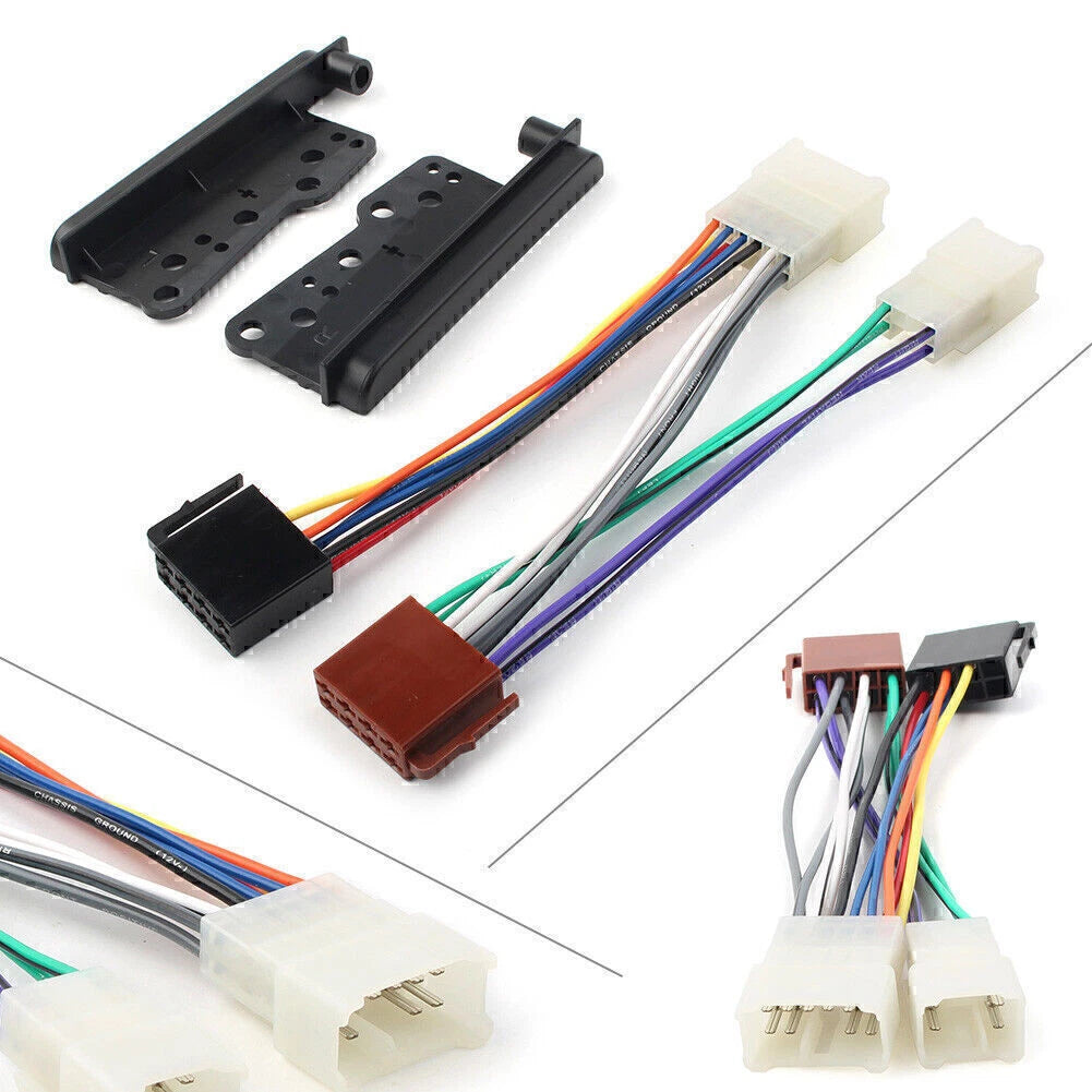 Double Din Dash Facia Kit + ISO Wiring Harness for Toyota