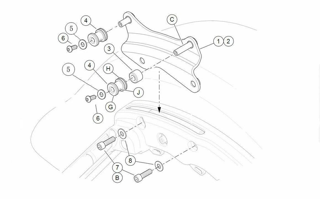 Detachable Mount Rack Docking Hardware Kit for Harley Davidson Touring (2014–2023)