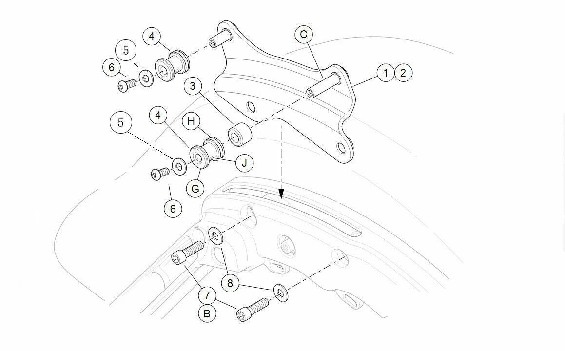 Detachable Mount Rack Docking Hardware Kit for Harley Davidson Touring (2014–2023)