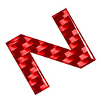 Carbon Red N Decals Stickers Emblem for Car Badge Alphabet Letter