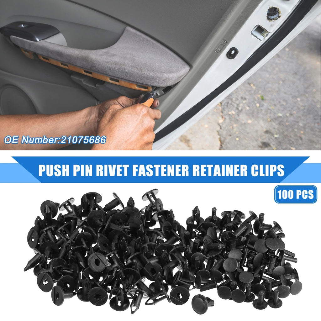 100 Pcs Push Pin Rivet Fastener Clips for Buick Rainier (2005–2007)