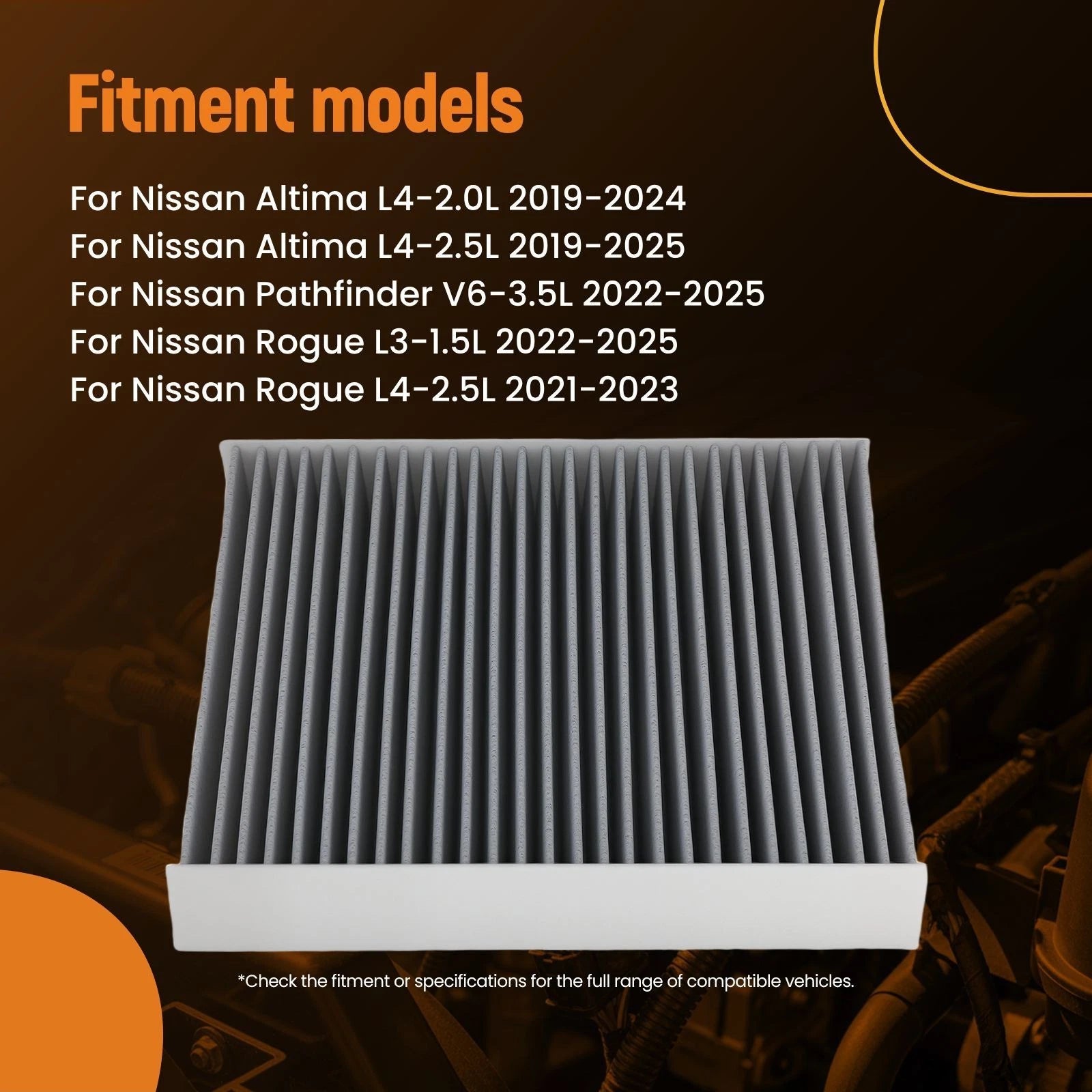 Cabin Air Filter for INFINITI QX50 QX55 QX60 (2019–2025)