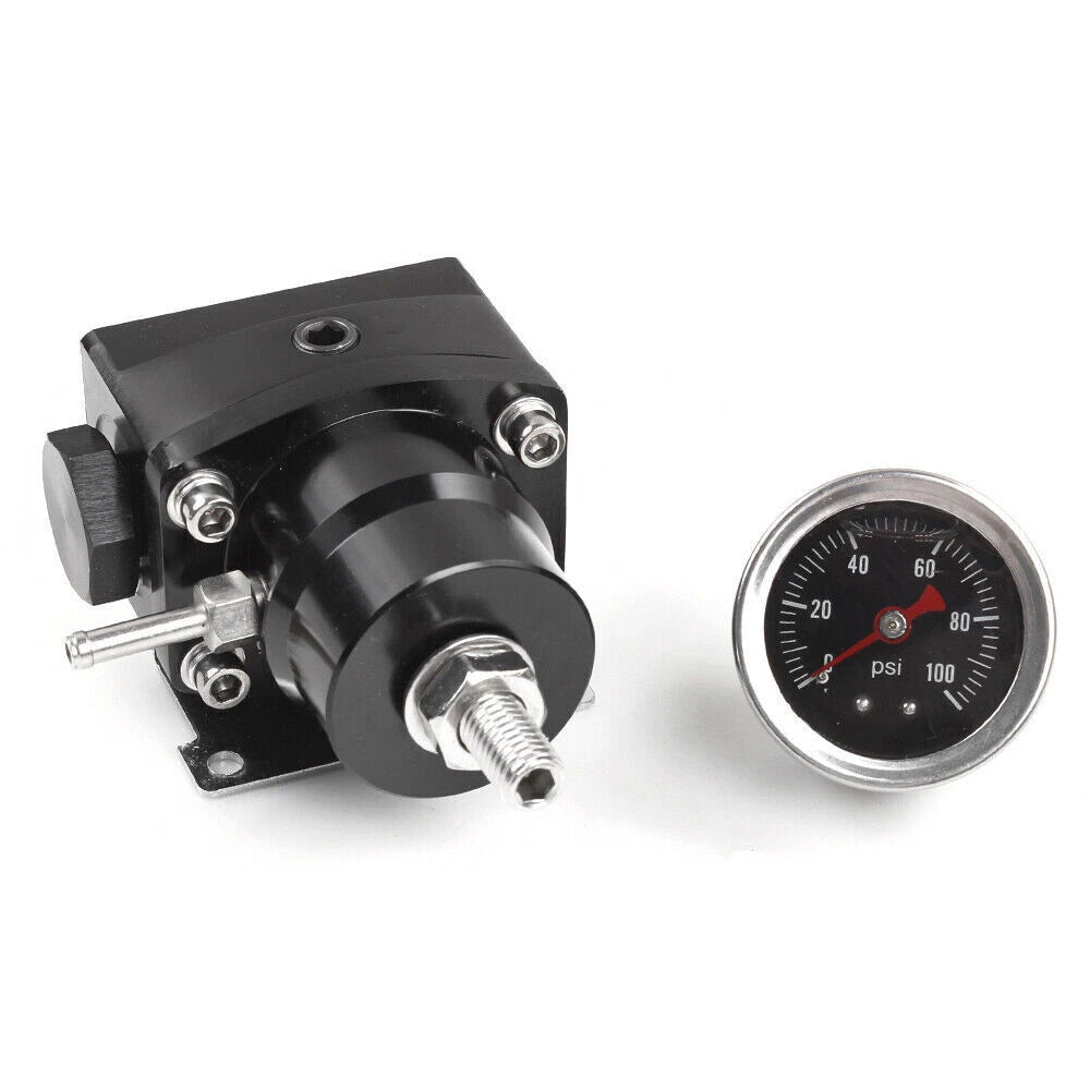 Adjustable Fuel Pressure Regulator Kit with Gauge for Racing Vehicles