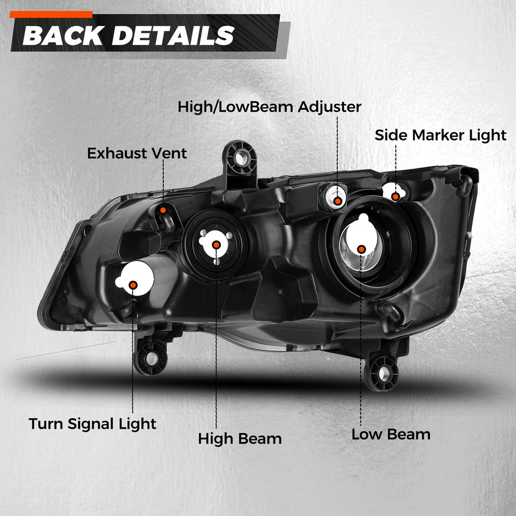 Right Side Headlight for Chrysler Town & Country, Dodge Grand Caravan (2008-2020)
