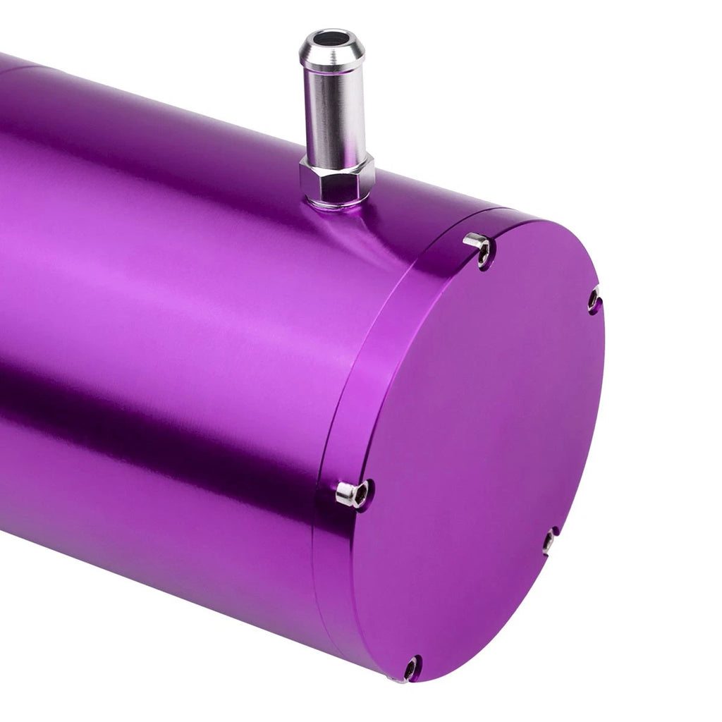 8.5" x 3" Anodized Aluminum Coolant Recovery Overflow Tank with 3/8" Hose