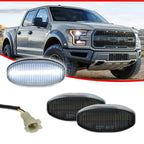 2X Smoke White LED Front Fender Side Marker Lights for Ford Raptor (2017–Present)