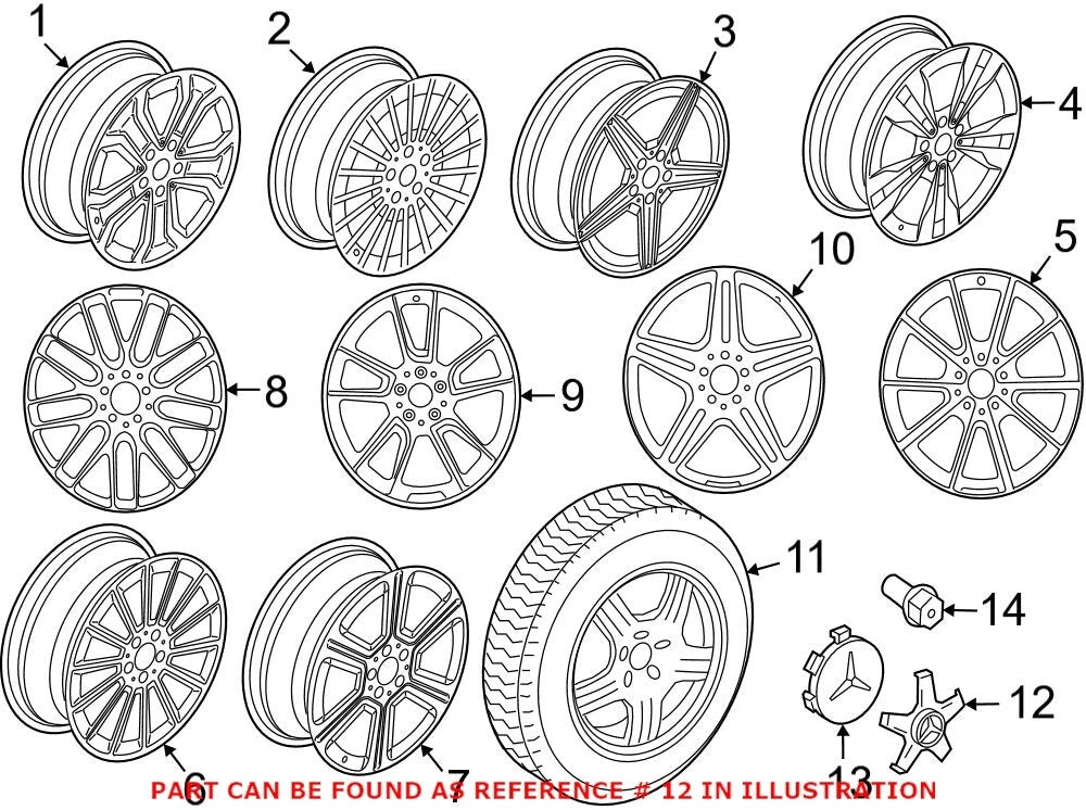 Genuine OEM Wheel Cap for Mercedes (00040024009283)