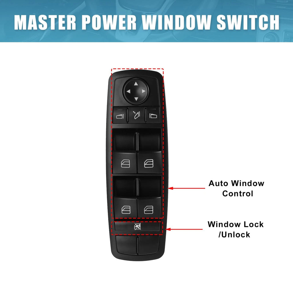 Power Window Control Switch 2518300290 for Mercedes Benz ML350 GL320 GL350 (2006–2011)