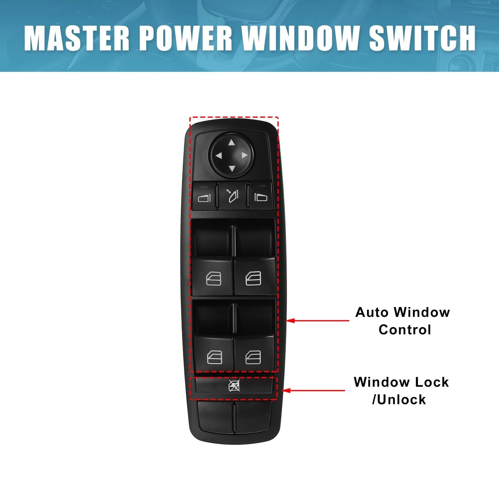 Power Window Control Switch 2518300290 for Mercedes Benz ML350 GL320 GL350 (2006–2011)