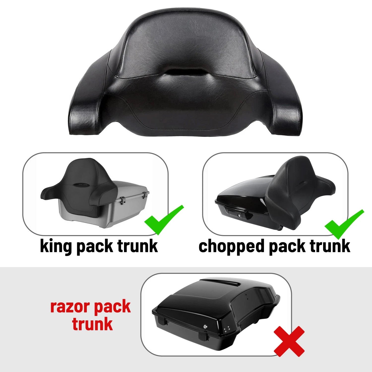 King Chopped Pack Backrest Pad for Harley Touring (2014–2026)