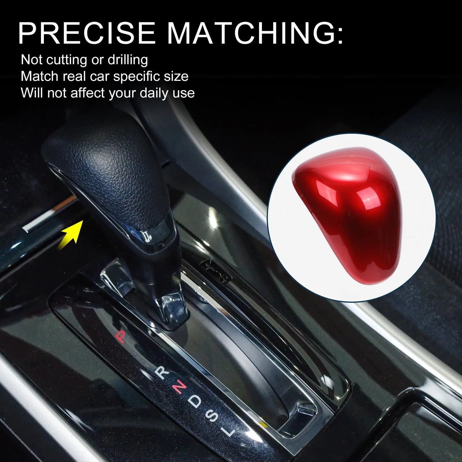 Gear Shift Knob Decorator Cover for Honda Accord (2013–2017) Red
