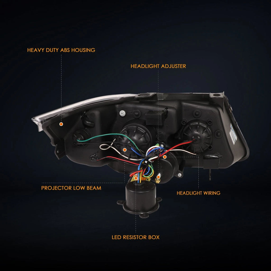 LED Headlight Set for GMC Sierra/Yukon (1999–2007) Black Amber