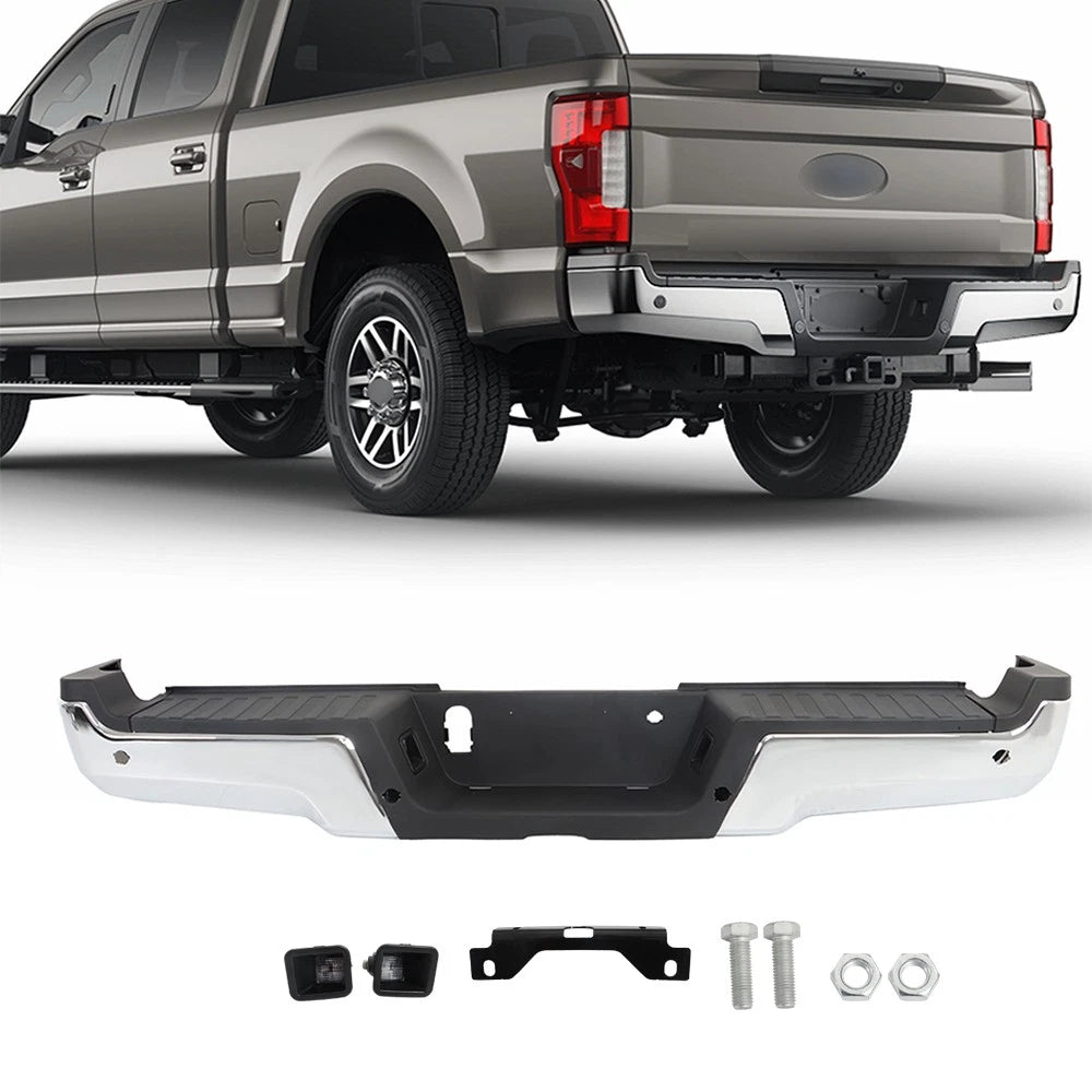 Chrome Rear Bumper Assembly for Ford F-250 F-350 Super Duty (2017–2022)