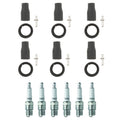 Set of 6 NGK Racing Spark Plugs & Coil Boots for Azera Santa Fe Soento V6