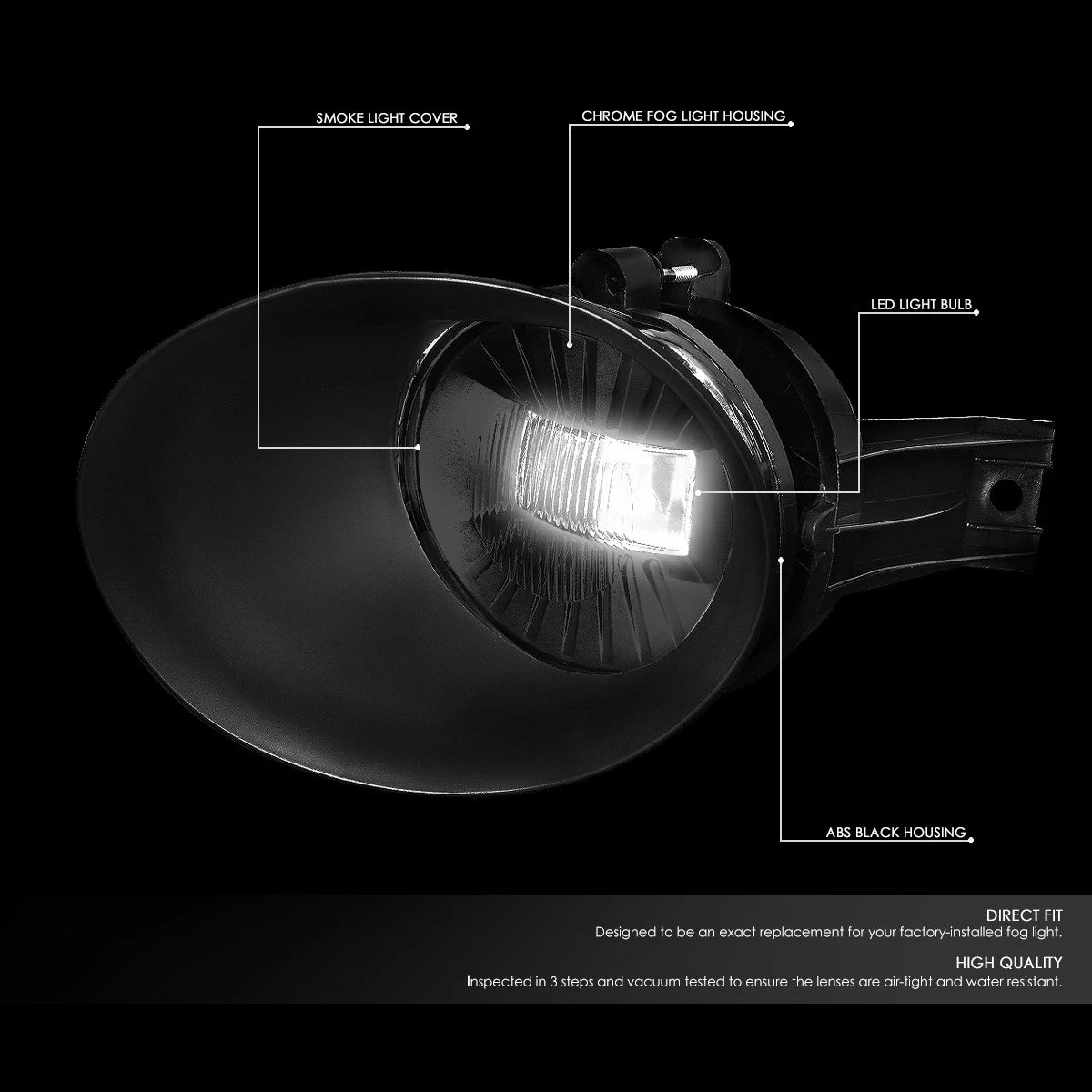High Power LED Fog Lights for Dodge Ram Truck (2002–2009) - Bezel & Switch