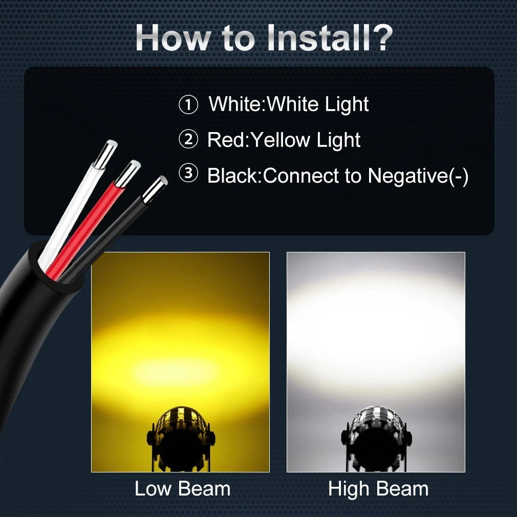 LED Spot Light for ATV (12V/24V) - Dual Color Fog Light