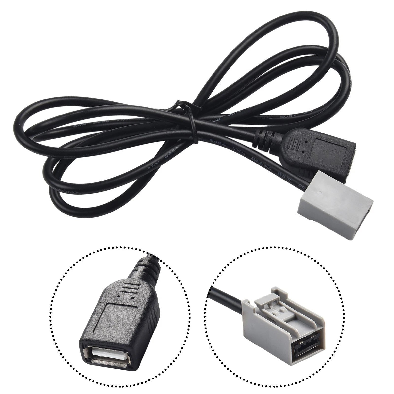 AUX Adapter Cable for Various Devices (Black)