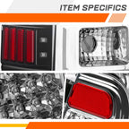Pair Full LED Tail Lights for Toyota Tundra (2014–2021) Chrome Housing