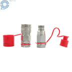 3/4 Inch NPT Flat Face Hydraulic Quick Connect Couplings Set of 2 w/ Caps