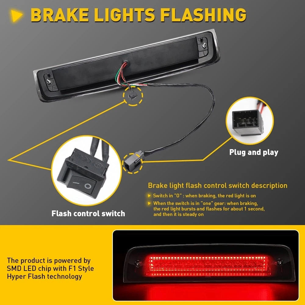 AUXITO Smoke LED 3rd Brake Light for Dodge Ram 2500 3500 (2010–2018)