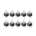 10PCS 5.8x5.8x10mm 6 Pin Tactile Push Button Switch Black for Automotive