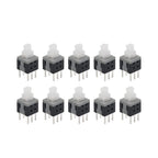 10PCS 5.8x5.8x10mm 6 Pin Tactile Push Button Switch Black for Automotive