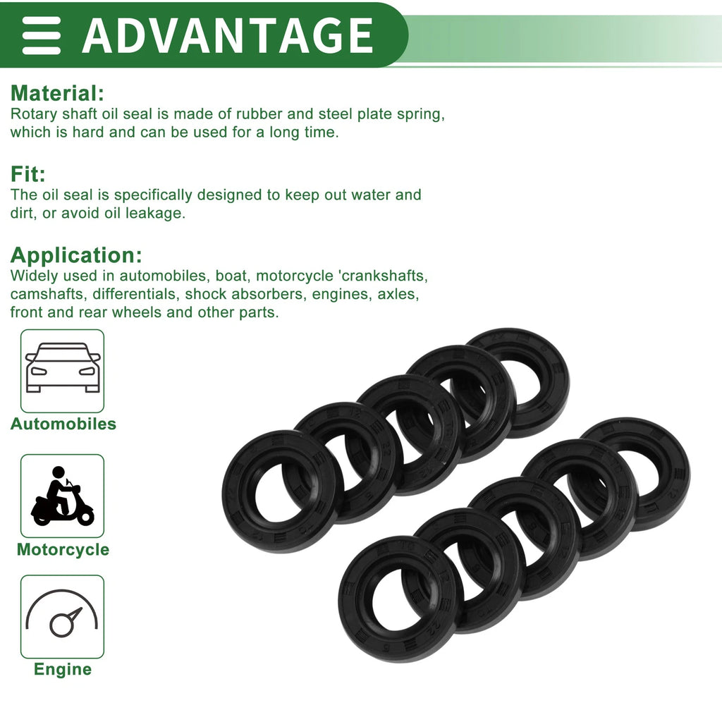 Oil Seal   - NBR Rubber 12x22x5mm High Pressure
