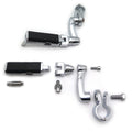 Chrome Gear Skull Arched Footpeg Mount Kit for Engine Guard 1.25" (Fits Various)