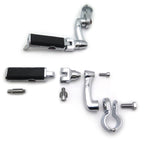 Chrome Gear Skull Arched Footpeg Mount Kit for Engine Guard 1.25" (Fits Various)