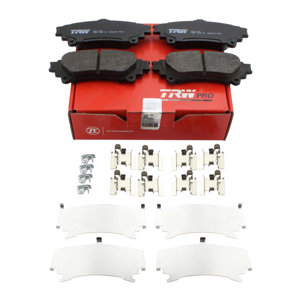 Set of 4 TRW Pro Rear Ceramic Slotted Brake Pads for Highlander Sienna RX450h RX350 (2001–2023)