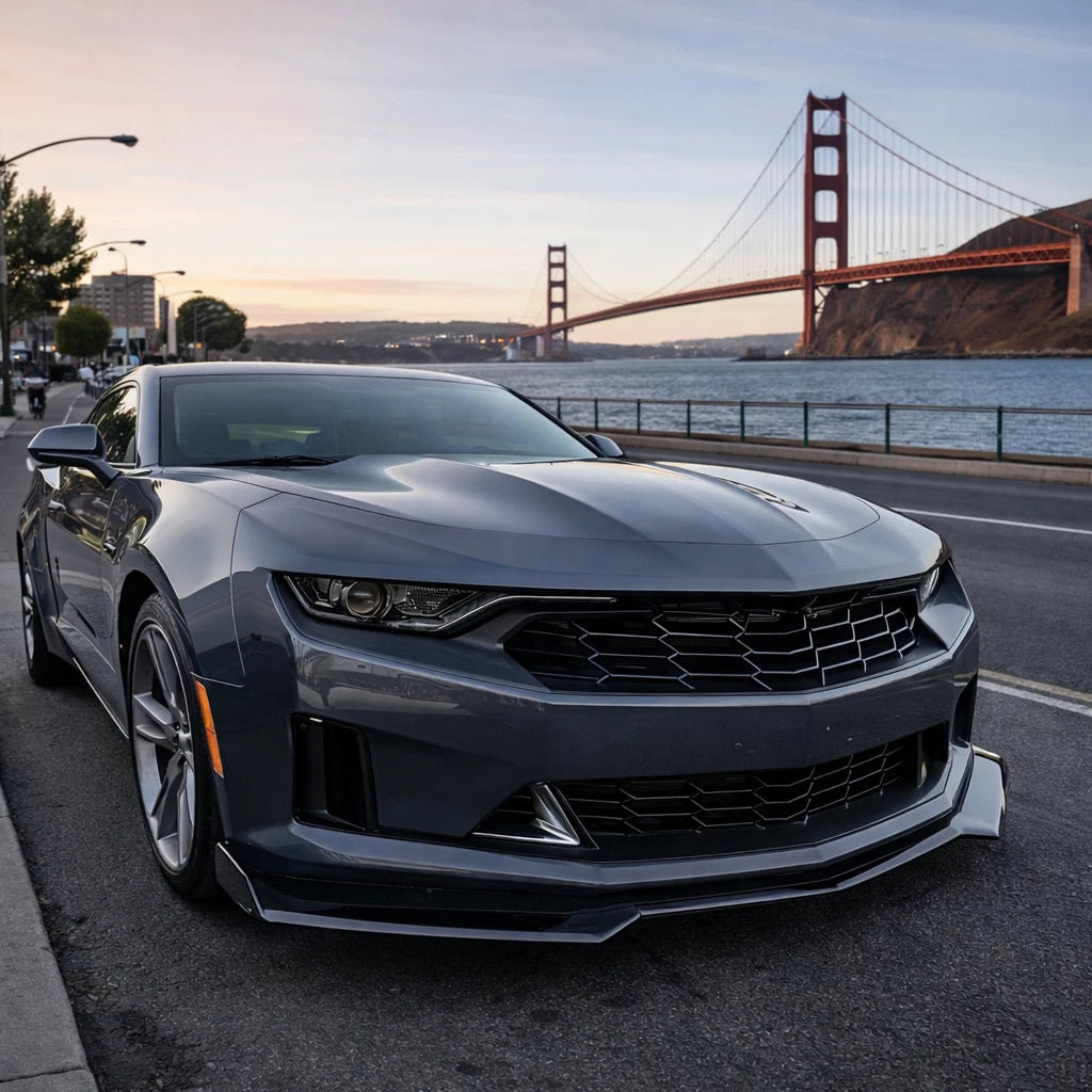 Front Bumper Lip Splitter for Chevy Camaro 2DR (2016–2024) Gloss Black