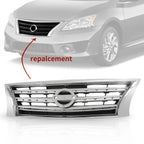 Front Shell Silver Insert with Chrome Grille for Nissan Sentra (2013-2015)