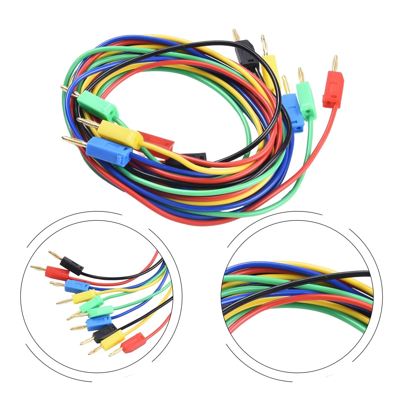 5PCS Gold Plated Banana Test Leads 2MM for Automotive Use