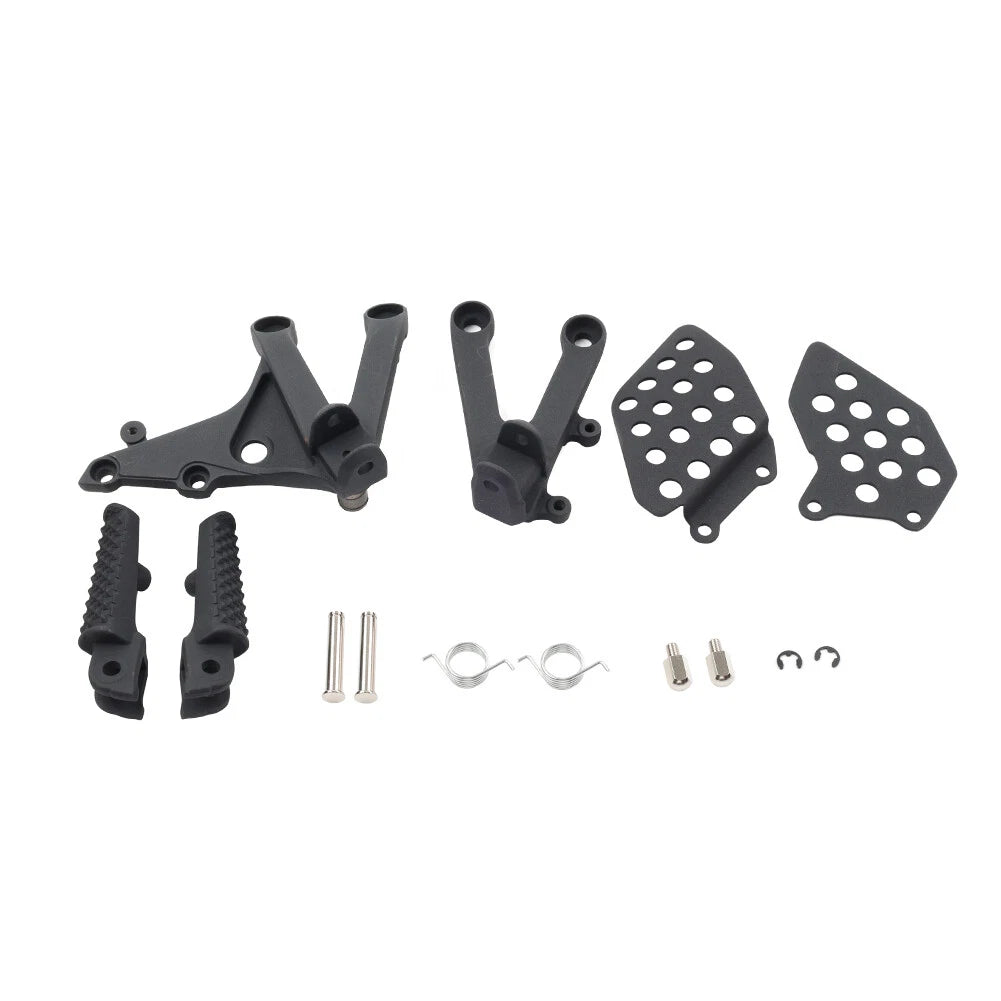 Set of 2 Black Front Driver Footrest Brackets for Honda CBR600RR (2007–2024)