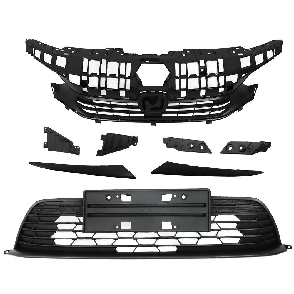 Front Bumper Upper & Lower Grill + Headlight Eyelid for Honda Civic (2022–2023)