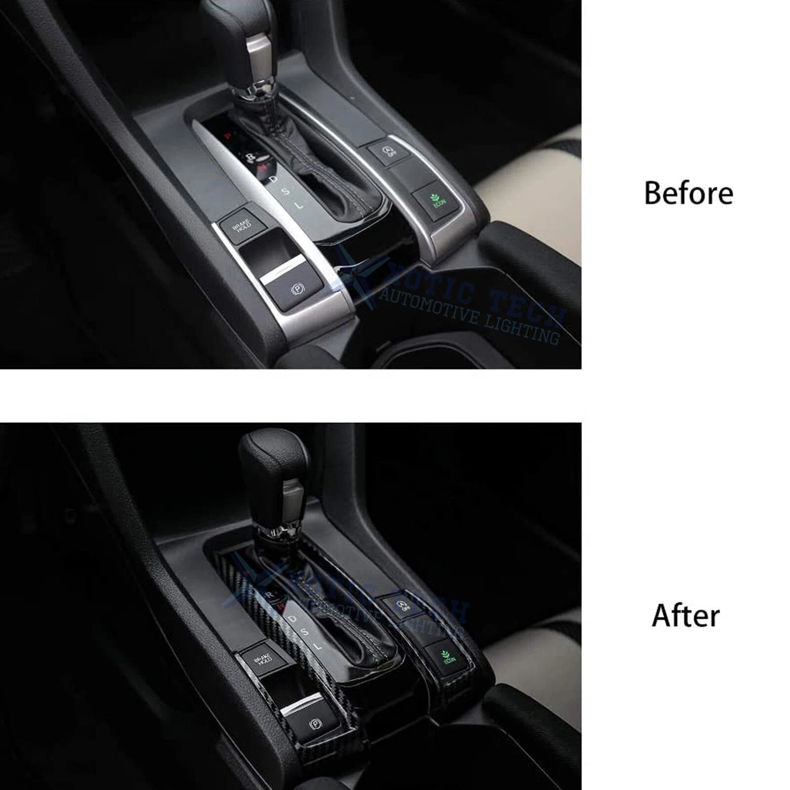 Carbon Fiber Gear Shift Frame Cover for Honda Civic 10th Gen (2016-2021)
