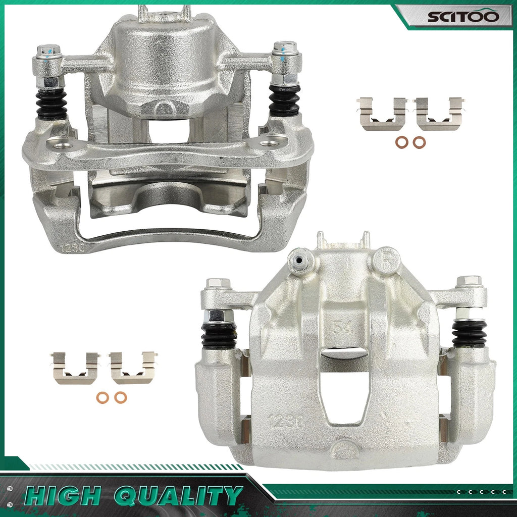 Front Brake Calipers w/ Bracket for Hyundai Accent Kia Rio (2012–2017)
