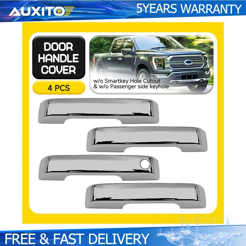 Set of 4 Chrome Door Handle Covers for Ford F150 (2021–2024) W/O SMK