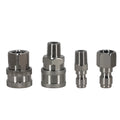 Set of 4 Stainless Steel Pressure Washer Adapter Quick Connect NPT