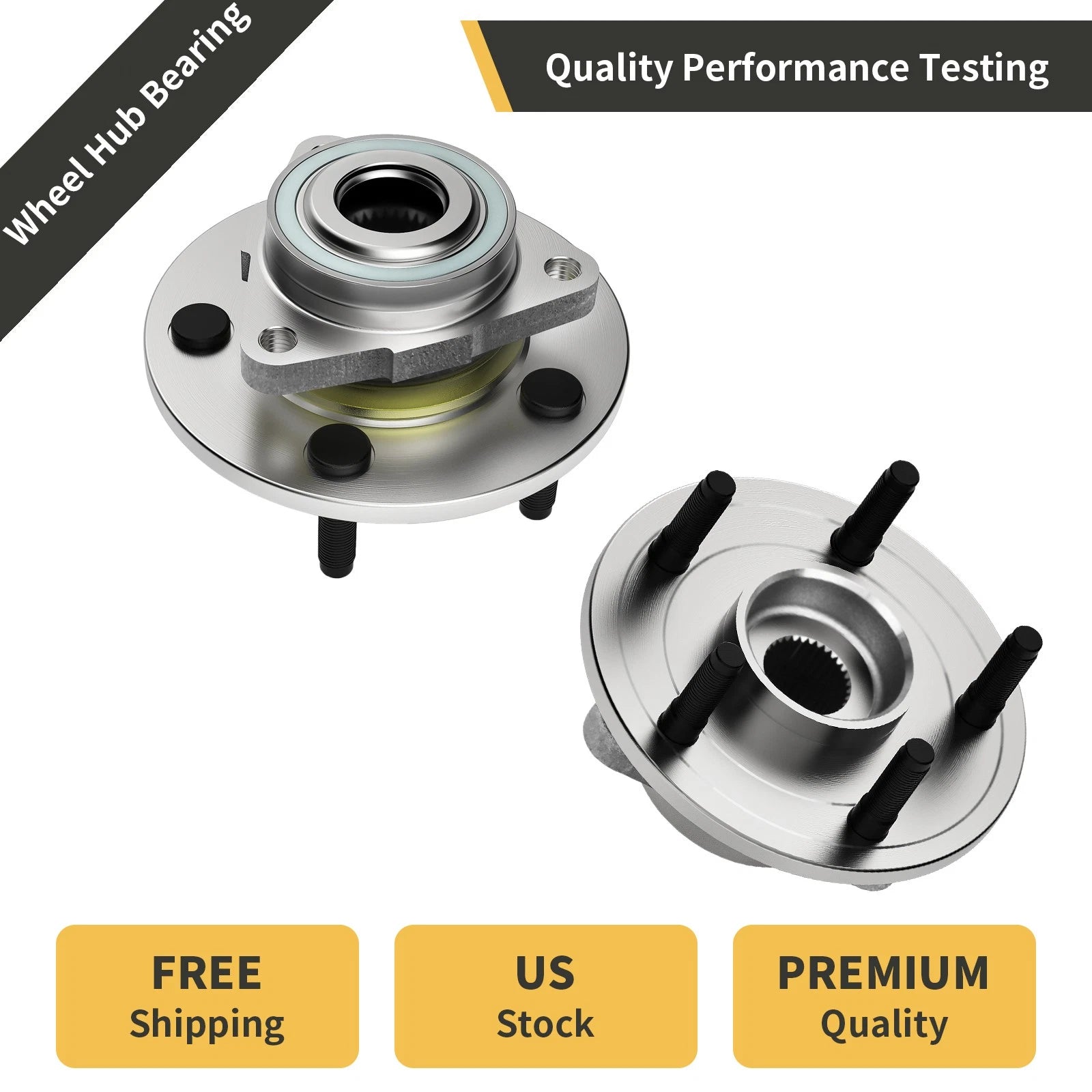 2X Front Wheel Hub Bearings for Dodge Ram 1500 (2002–2005) w/ ABS
