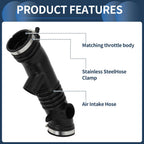 Intake Hose Tube with Clamps for Toyota Tacoma (1995–2000) Black